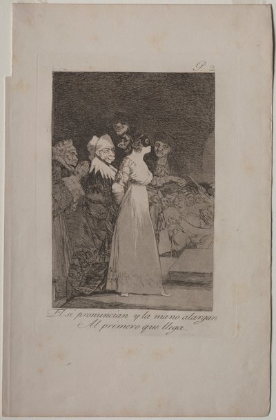 Caprichos: De sier ja og gir hånden til den som kommer først.. av Francisco de Goya