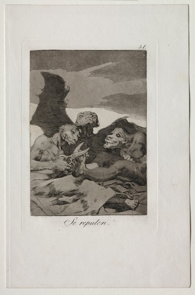 Caprichos: De pusser seg opp av Francisco de Goya