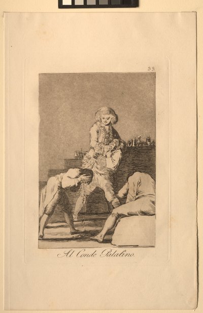 Caprichos: Til greve Palatiner eller greve av ganen. av Francisco de Goya