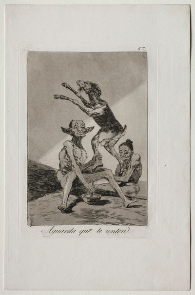 Caprichos: Vent til du har blitt salvet. av Francisco de Goya