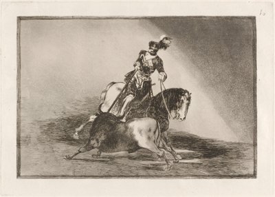 Charles V. spyder en okse på plassen i Valladolid (Charles V. spyr en okse i ringen ved Valladolid) av Francisco de Goya
