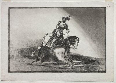 Charles V spyr en okse i ringen i Valladolid av Francisco de Goya
