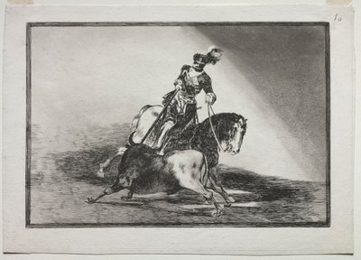 Charles V spydte en okse i ringen i Valladolid, 1815-1816. av Francisco de Goya