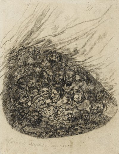 Comic Discovery, 1819-28 (svart kritt på papir) av Francisco de Goya