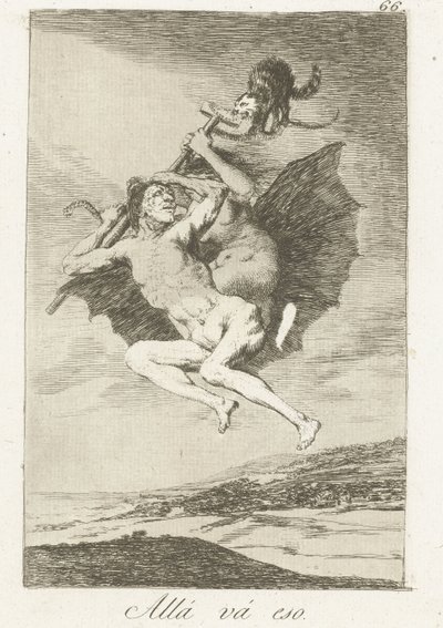Der går de Allá vá eso (tittel på objekt) Los Caprichos (serietittel) av Francisco de Goya