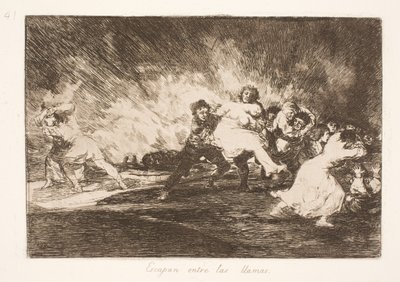 De rømmer gjennom flammene (41) av Francisco de Goya