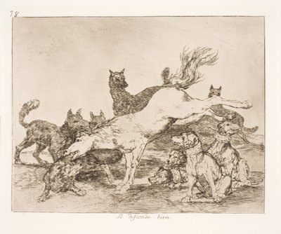 De forsvarer seg godt (78) av Francisco de Goya