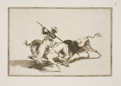 Den inspirerte Maurer Gazul er den første som spidder okser i henhold til reglene av Francisco de Goya