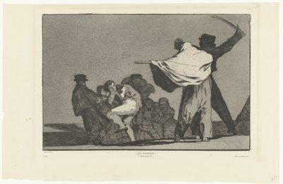 Den soldaten! Que Guerrero! (Quel guerrier) (tittel på objekt) Disperate Conocido (Den kjente dårskapen) Los Disparates (The follies) (serietittel) Los Proverbios (Ordspråkene) (serietittel) av Francisco de Goya