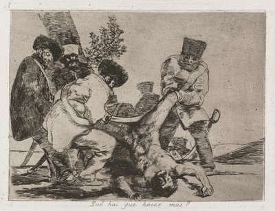 Krigskatastrofer: Pl. 33, Hva mer kan man gjøre, 1810-1813. av Francisco de Goya