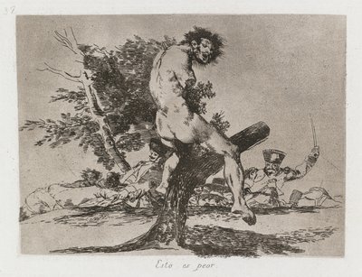 Krigskatastrofer: Pl. 37, Dette er verre, 1810-1813. av Francisco de Goya