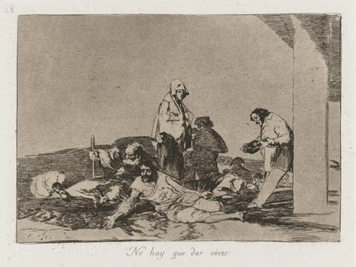 Krigskatastrofer: Pl. 58, Det nytter ikke å rope, 1810-1813. av Francisco de Goya