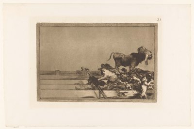 Dood van de burgemeester van Torrejon Ulykker som skjedde under leggingen av Madrid-plassen og døden til borgermesteren i Torrejon Stierengevechten (serietittel) La Taureamachie (serietittel) Tyrefekting (serietittel) av Francisco de Goya