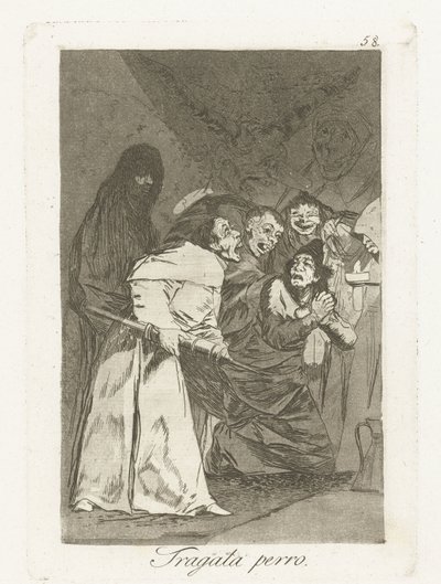 svelge, hund Tragala perro Los Caprichos (serietittel) av Francisco de Goya