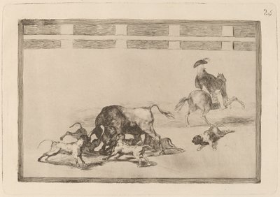 Echan perros al toro (They Loose Dogs on the Bull) av Francisco de Goya