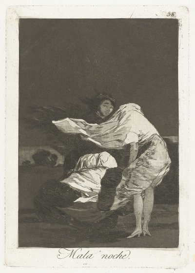 en dårlig natt Mala noche (tittel på objekt) Los Caprichos (serietittel) av Francisco de Goya