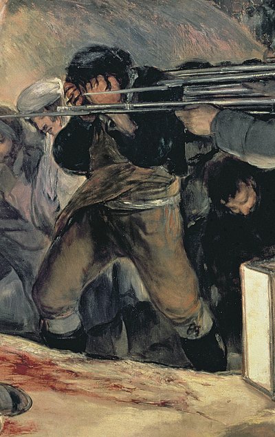 Henrettelse av forsvarerne av Madrid, 3. mai, 1808, 1814 olje på lerret detalj av 507 av Francisco de Goya