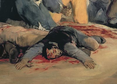 Henrettelse av forsvarerne av Madrid, 3. mai, 1808, 1814 olje på lerret detalj av 507 av Francisco de Goya