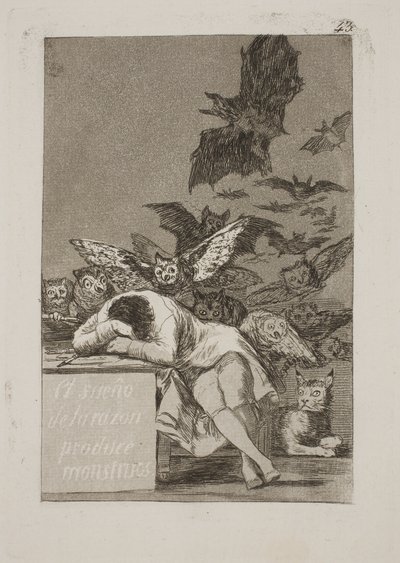 Fornuftens søvn avler monstre av Francisco de Goya