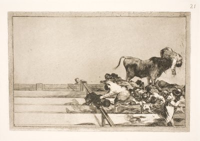 Forferdelige hendelser på frontlinjene på arenaen i Madrid og døden til borgermesteren i Torrejon av Francisco de Goya