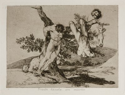 Grande hazaña! Con muertos! En heroisk bragd! Med døde menn! Plate 39 fra The Disasters of War Los av Francisco de Goya