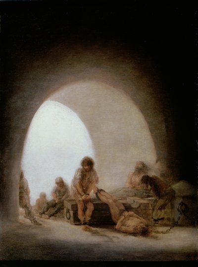 Interiør i fengselet, 1793-94 av Francisco de Goya