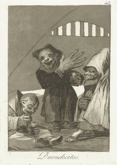 kobolds små alver Los Caprichos (serietittel) av Francisco de Goya