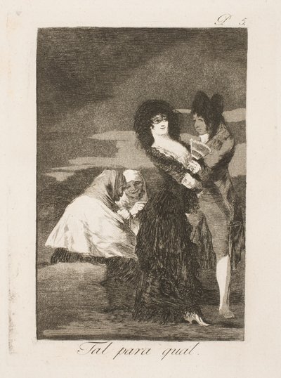 En kråke vil søke en kompis av Francisco de Goya