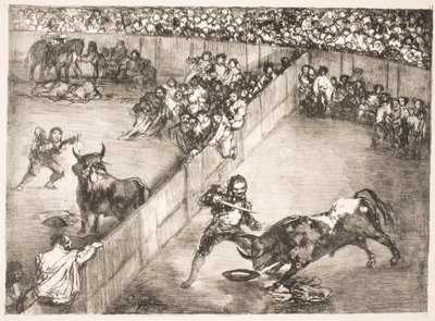 "La Division de la Place" [tyrekamp i delt arena] av Francisco de Goya