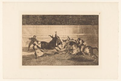 Mann spiddet på et oksehorn Mort de Pepe Illo Tyrefekter (serietittel) La Taureaumachie (serietittel) La Tauromaquia (serietittel) av Francisco de Goya