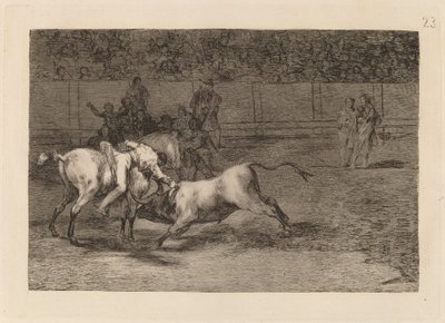Mariano Ceballos, alias indianeren, dreper oksen fra hesten sin (Mariano Ceballos, Alias ​​​​indianeren, dreper oksen fra hesten sin) av Francisco de Goya