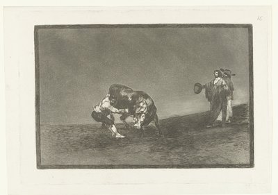 Martincho griper en okse ved hornet El mismo vuelco en toro en la plaza de Madrid Tyrefekting (serietittel) La Tauromaquia (serietittel) av Francisco de Goya