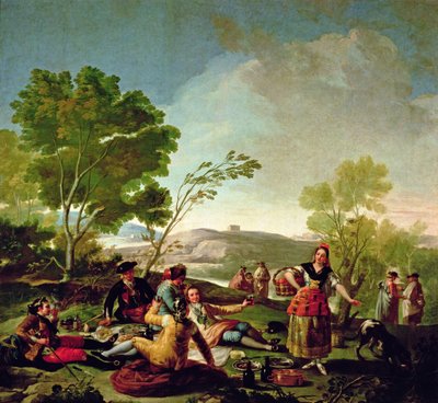 Måltid ved bredden av elven Manzanares, 1776 av Francisco de Goya