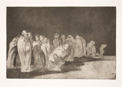 Mennene i sekker (det skjuler seg noe under burlapen / du kan ikke dømme en mann etter klærne hans) av Francisco de Goya