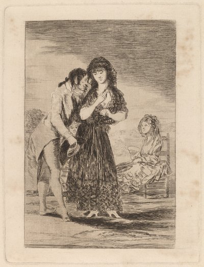 Ni asi la distingue (selv dermed kan han ikke få henne ut) av Francisco de Goya