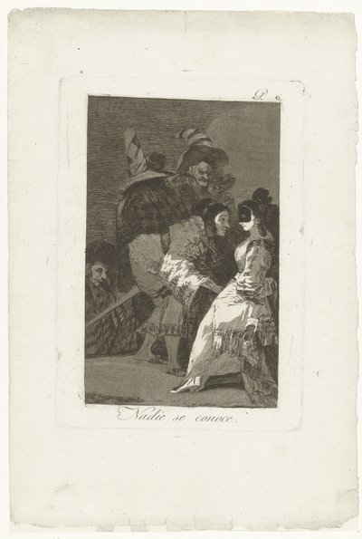 Ingen kjenner seg selv Nadie se conoce (tittel på objekt) Los Caprichos (serietittel) av Francisco de Goya