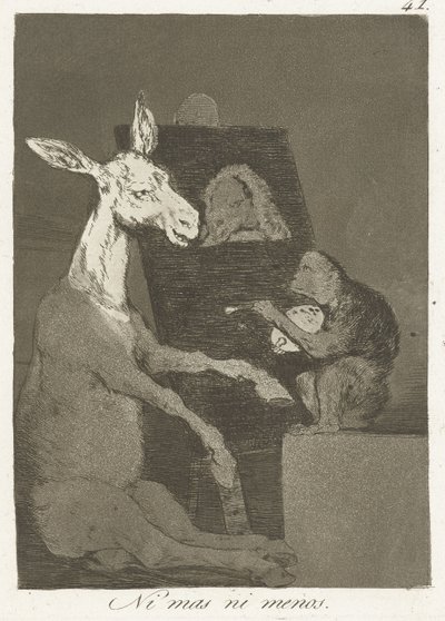 Ikke mer og ikke mindre Ni mas ni menos (tittel på objekt) Los Caprichos (serietittel) av Francisco de Goya