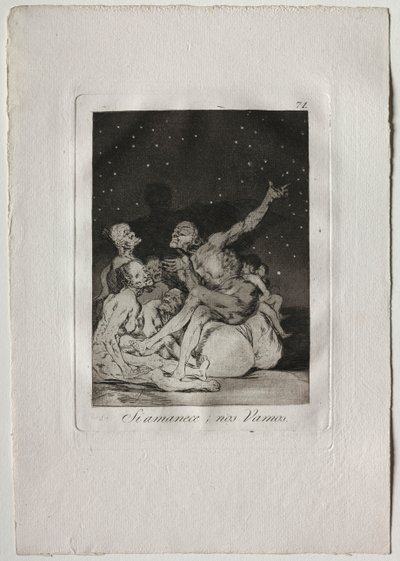 Ochenta Caprichos: When Day Breaks We Will Be Off, 1793-1798. av Francisco de Goya