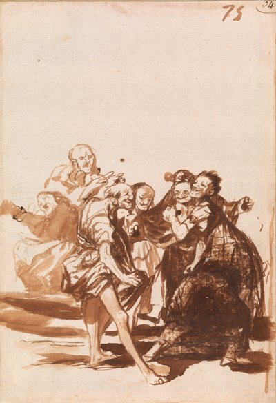 Gamle mennesker som synger og danser av Francisco de Goya