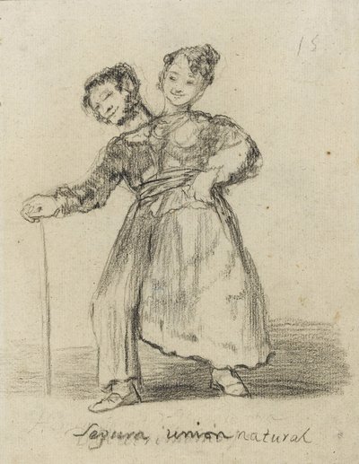 Segura Union Natural, 1819-28 (svart kritt på papir) av Francisco de Goya