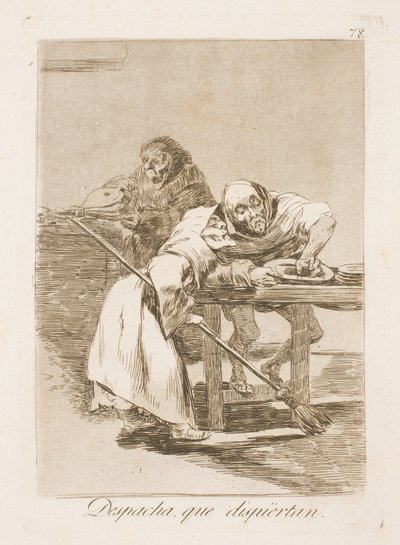 Skynd deg, de våkner! av Francisco de Goya