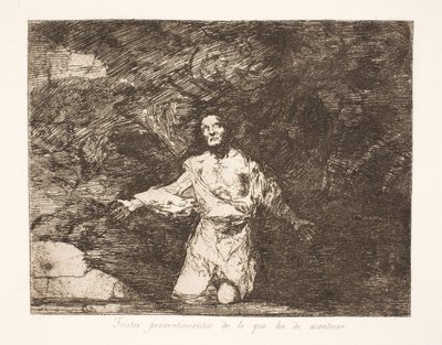Dyster forutanelse om hva fremtiden vil bringe (1) av Francisco de Goya