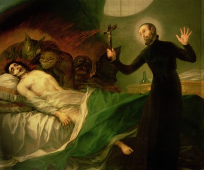 St. Francis Borgia (1510-72) Helping a Dying Impenitent, 1795 av Francisco de Goya