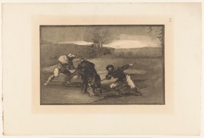 Oksejakt til fots Otro modo de cazar á pai Tyrekamp (serietittel) La Taureaumachie (serietittel) La Tauromaquia (serietittel) av Francisco de Goya