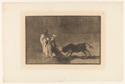 Stierenvechten i sanden Maurerne gjør en ny capeo på torget med badekåpen Stierengevechten (serietittel) La Taureamachie (serietittel) Tyrefekting (serietittel) av Francisco de Goya
