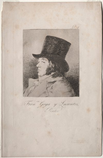 The Caprichos: Portrett av Goya. av Francisco de Goya
