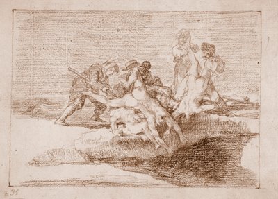 The Disasters of War: Charity (Forberedelsestegning av Francisco de Goya