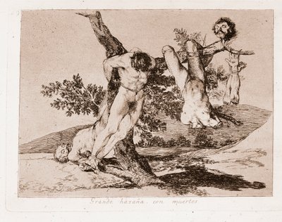 The Disasters of War: Stor bragd med de døde! (Gravering etter forberedelsestegningen av Francisco de Goya