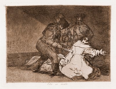 The Disasters of War: Dette er dårlig (etsing fra den forberedende tegningen av Francisco de Goya