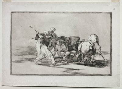 Maurerne slo seg ned i Spania, ga opp Koranens overtro, adopterte denne kunsten..., 1815-1816 av Francisco de Goya